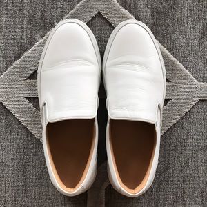 greats wooster white leather slip on sneakers